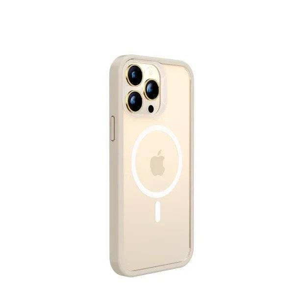 Husa Cover Beauty Lens Frame Magsafe Iphone 14 Pro Auriu