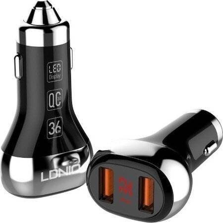 Inccarcator Auto LDNIO LED Display Negru